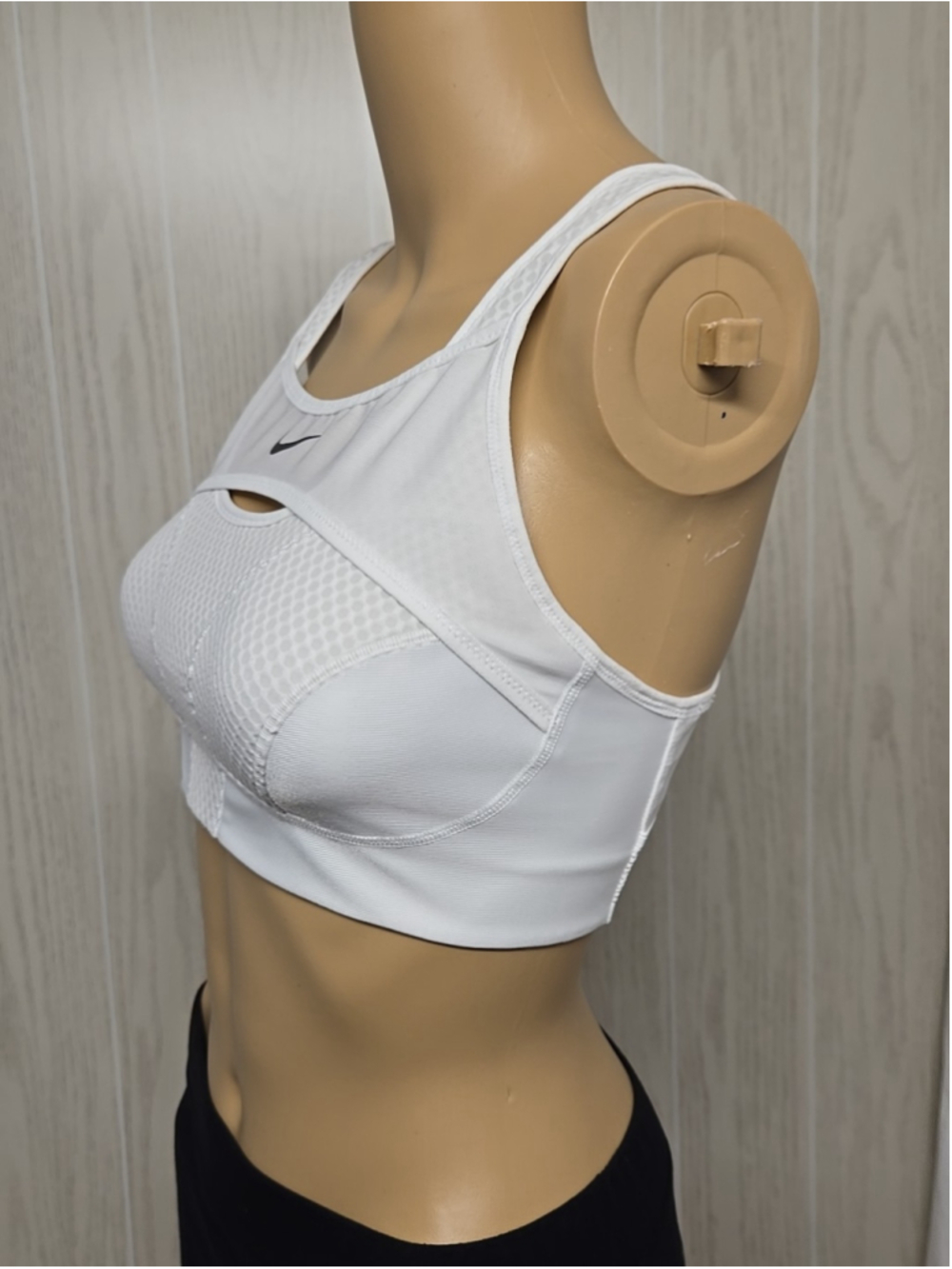 Nike Dri-Fit Small White High Support Sports Bra Mesh Cup Adjustable Run Club - Picture 5 of 9